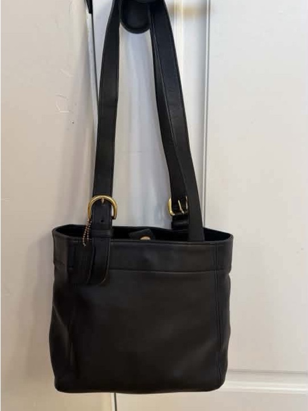 VINTAGE Coach 4157 Black LEATHER Waverly SOHO Shoulder BUCKLE BAG Tote Purse